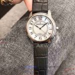 Perfect Replica Jaeger LeCoultre White Dial Stainless Steel Smooth Bezel 34mm Women's Watch